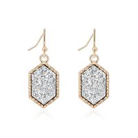 Hot-selling Crystal Cluster Turquoise Earrings Imitation Natural Stone Earrings Wholesale Nihaojewelry sku image 1