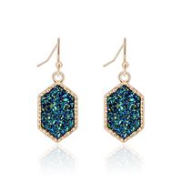 Hot-selling Crystal Cluster Turquoise Earrings Imitation Natural Stone Earrings Wholesale Nihaojewelry sku image 5