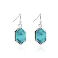 Hot-selling Crystal Cluster Turquoise Earrings Imitation Natural Stone Earrings Wholesale Nihaojewelry sku image 7