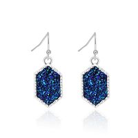 Hot-selling Crystal Cluster Turquoise Earrings Imitation Natural Stone Earrings Wholesale Nihaojewelry sku image 10