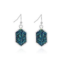 Hot-selling Crystal Cluster Turquoise Earrings Imitation Natural Stone Earrings Wholesale Nihaojewelry sku image 11
