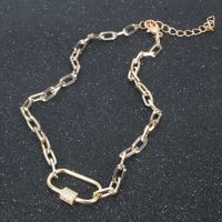 Hot Sale Geometric Link Buckle Fashion Alloy Clavicle Chain Pendant Necklace sku image 4