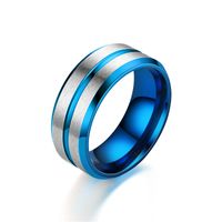 New Double Beveled Side Blue Gold Ring Wholesale Nihaojewelry sku image 1