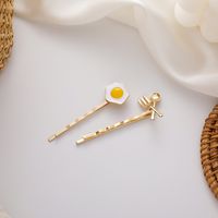 Soft Cute Poached Egg  Retro Spoon Fork  Side Clip Wholesale Nihaojewelry sku image 1
