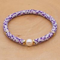 Hot Sale Fashion Trendy Vacation Beach Style Natural Baroque Pearl Color Soft Ceramic Letter Bracelet sku image 13