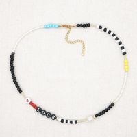 Fashion Rice Beads Letter Necklace Female Bohemian Beach Wind Natural Pearl Clavicle Chain sku image 1
