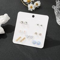 Korean Students Wild Simple Alloy 7-pieces Earring Set Week Combination sku image 2