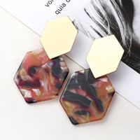 Hot Sale Alloy Hexagonal Diamond Geometric Acrylic Pendant Earrings Wholesale Nihaojewelry sku image 3