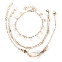 Fashion Natural Shell New Five-pointed Star Multi-layer Exquisite Alloy Clavicle Chain Women's Anklet sku image 1