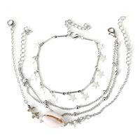 Fashion Natural Shell New Five-pointed Star Multi-layer Exquisite Alloy Clavicle Chain Women's Anklet sku image 2