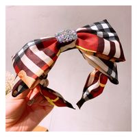 Retro British Style Double Full Diamond Bow Hair Band Hairpin Wholesale sku image 1