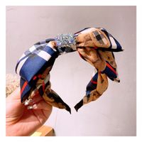 Retro British Style Double Full Diamond Bow Hair Band Hairpin Wholesale sku image 3