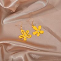 New Korea Flower Asymmetric Hollow Simple  Earrings main image 3