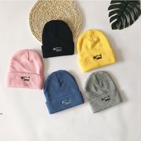 Cartoon Puppy Winter New Wild Embroidery Couples Woolen Hat Outdoor Cold-proof Knitted Hat main image 2