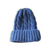 Korean Wild Outdoor Thickened Warm Solid Color Twist New Parent-child Woolen Hat main image 3