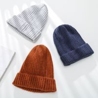 Pure Color Wild Knit Outdoor Winter New Thick Warm Woolen  Hat Cap main image 3