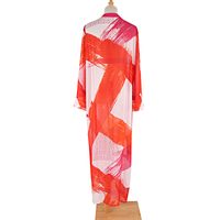 New Pearl Chiffon Print Holiday Sunscreen Long Skirt Seaside Beach Blouse Wholesale Nihaojewelry main image 5
