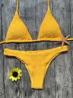 Hot Models Ladies Split Swimsuit Solid Color Pleated Sexy Bikini Wholesale Nihaojewelry sku image 18
