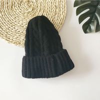 Korean Wild Outdoor Thickened Warm Solid Color Twist New Parent-child Woolen Hat sku image 1