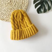 Korean Wild Outdoor Thickened Warm Solid Color Twist New Parent-child Woolen Hat sku image 5