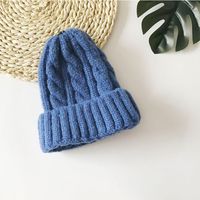 Korean Wild Outdoor Thickened Warm Solid Color Twist New Parent-child Woolen Hat sku image 7