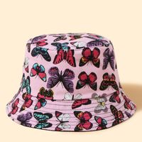 Printed Butterfly Hot Selling Summer New Canvas Korean Sun Visor Fisherman Hat For Women sku image 1