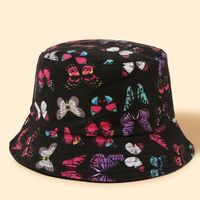 Printed Butterfly Hot Selling Summer New Canvas Korean Sun Visor Fisherman Hat For Women sku image 2