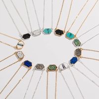 Collier À Pendentif Diamant Turquoise En Grappe De Cristal Multicolore Simple À La Mode main image 1