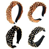 Rhinestone Gold Velvet Headband Two-color Summary Headband main image 2