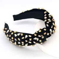 Rhinestone Gold Velvet Headband Two-color Summary Headband main image 6