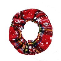 Christmas Series Plaid Hair Tie Creative Snow Christmas Hair Scrunchies Wholesale main image 1