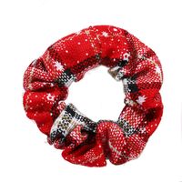 Christmas Series Plaid Hair Tie Creative Snow Christmas Hair Scrunchies Wholesale main image 4