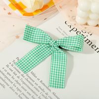 Candy Color Plaid Bow Hairpin Cute Bangs Clip Hairpin Side Clip Wholesale Nihaojewelry main image 5