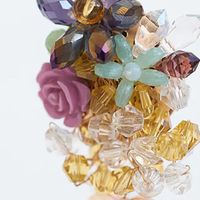 Exaggerated Handmade Crystal Flower Earrings Creative Long Beaded Earrings main image 6