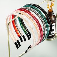 Korea New Crystal Korean Fashion Color Rice Beads Thin Handmade Headband For Women main image 2