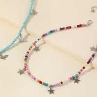 Fashion Bohemian Color Rice Bead Alloy Collar Butterfly Star Necklace main image 5