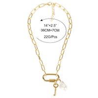 Fashion Link Buckle Special-shaped Pearl Alloy Clavicle Chain Necklace For Women main image 3