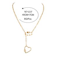 Fashion Single Layer Peach Heart Carabiner Fashion Color Link Buckle Necklace main image 3