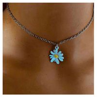 Fashion Sun Flower Single Layer Alloy Pendant Necklace Jewelry For Women Wholesale main image 1