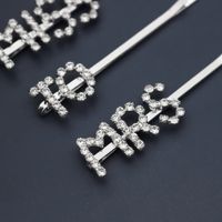 English Letter Hairpin Trend Daily Bangs Word Clip Simple Rhinestone Side Clip Wholesale main image 3