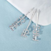 English Letter Hairpin Trend Daily Bangs Word Clip Simple Rhinestone Side Clip Wholesale main image 4