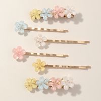 Sweet Crystal Flower Hairpin Candy Color Bear Side Clip Set Wholesale Nihaojewelry main image 4