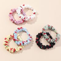 Fashion Printing Fruit Candy Color Strawberry Girls Hair Rope Rubber Band Set  Wholesale main image 1