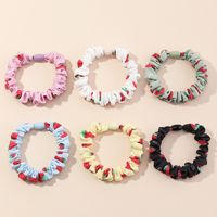 Fashion Printing Fruit Candy Color Strawberry Girls Hair Rope Rubber Band Set  Wholesale main image 4