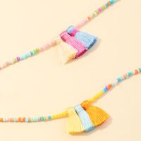 Heiß Verkaufte Europäische Und Amerikanische Beliebte Böhmische Kinder Halskette Hand Gefertigte Farbige Reis Perlen Quaste Halskette main image 3