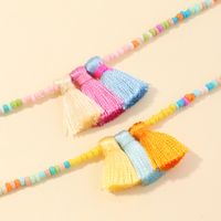 Heiß Verkaufte Europäische Und Amerikanische Beliebte Böhmische Kinder Halskette Hand Gefertigte Farbige Reis Perlen Quaste Halskette main image 4