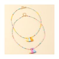 Heiß Verkaufte Europäische Und Amerikanische Beliebte Böhmische Kinder Halskette Hand Gefertigte Farbige Reis Perlen Quaste Halskette main image 6