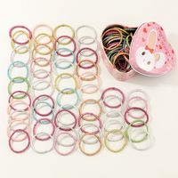Fashion 50 Colorful Children's Rubber Bands Cute Basic Candy Color Hair Rope Set main image 5