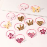 Hot Sale Children's Simple Glossy Pink Hair Rope Set Boxed High Elastic Flower Cartoon Rubber Band Set main image 1
