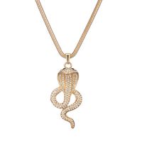 Hot-selling Exaggerated Metal Long Alloy Simple Diamond Snake Necklace main image 1
